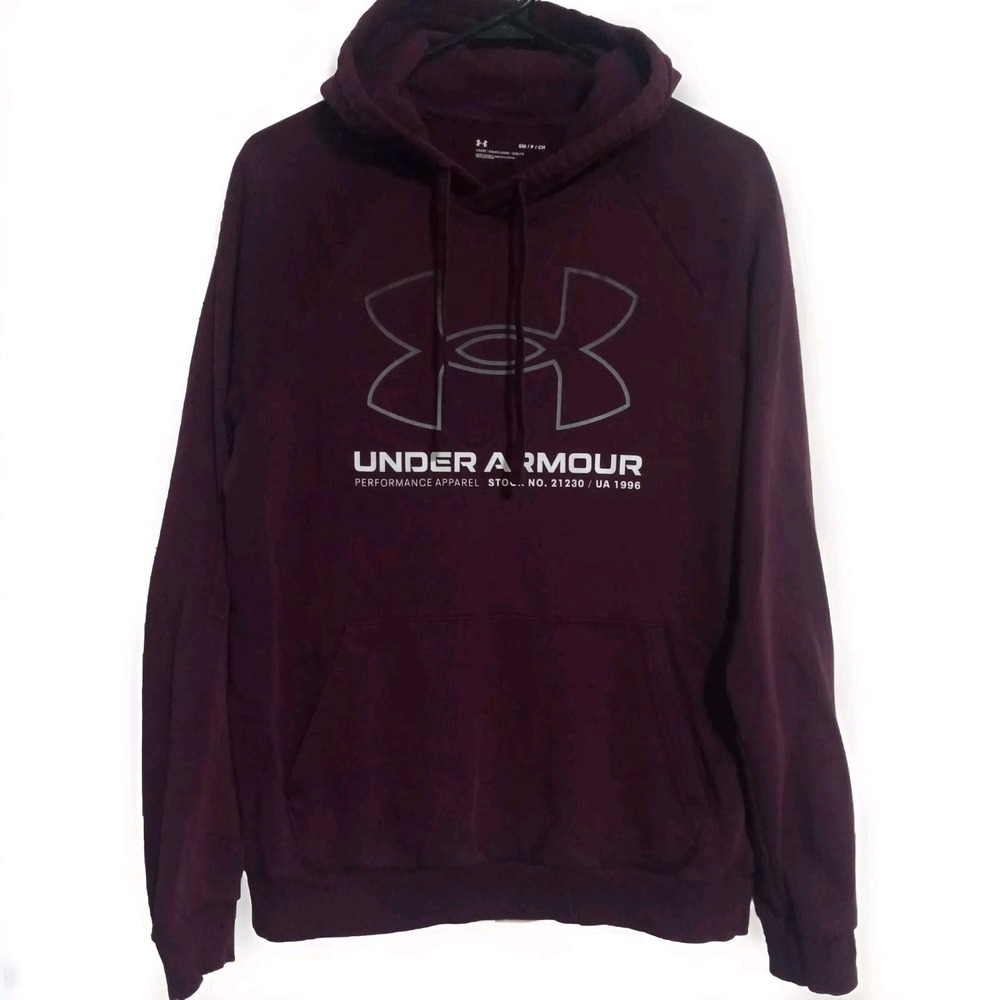 Under Armour Men's Burgundy Pullover Hoodie Size S UA‎ Cozy Warm